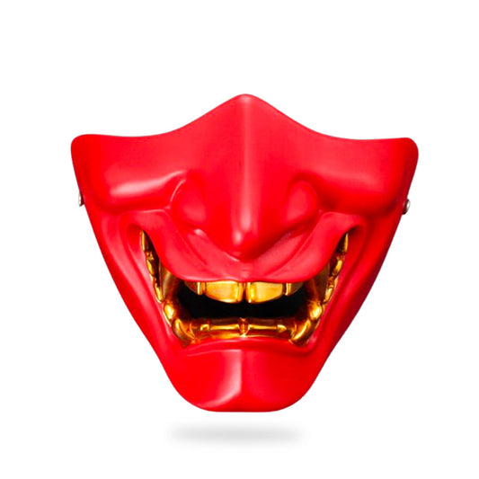 Masque Samouraï Rouge Inspiré de l'Époque Edo