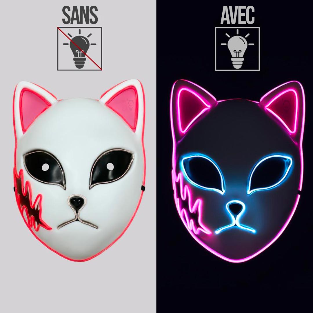 Masque Japonais Demon Slayer Sabito à LED