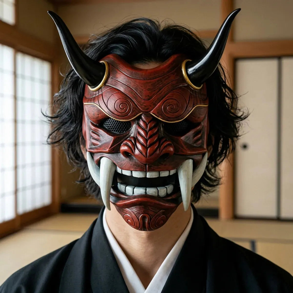 Masque Japonais Démon Hannya en Fibre de Verre