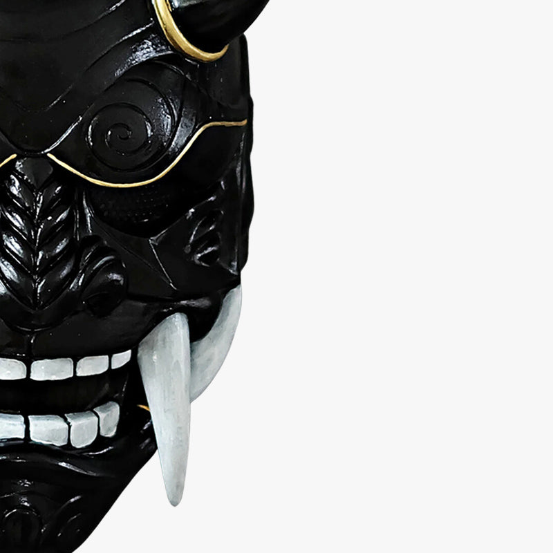 Masque Oni au Rictus Terrifiant en Fibre de Verre