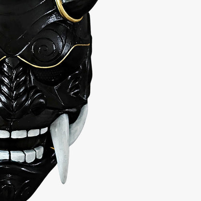Masque Oni au Rictus Terrifiant en Fibre de Verre