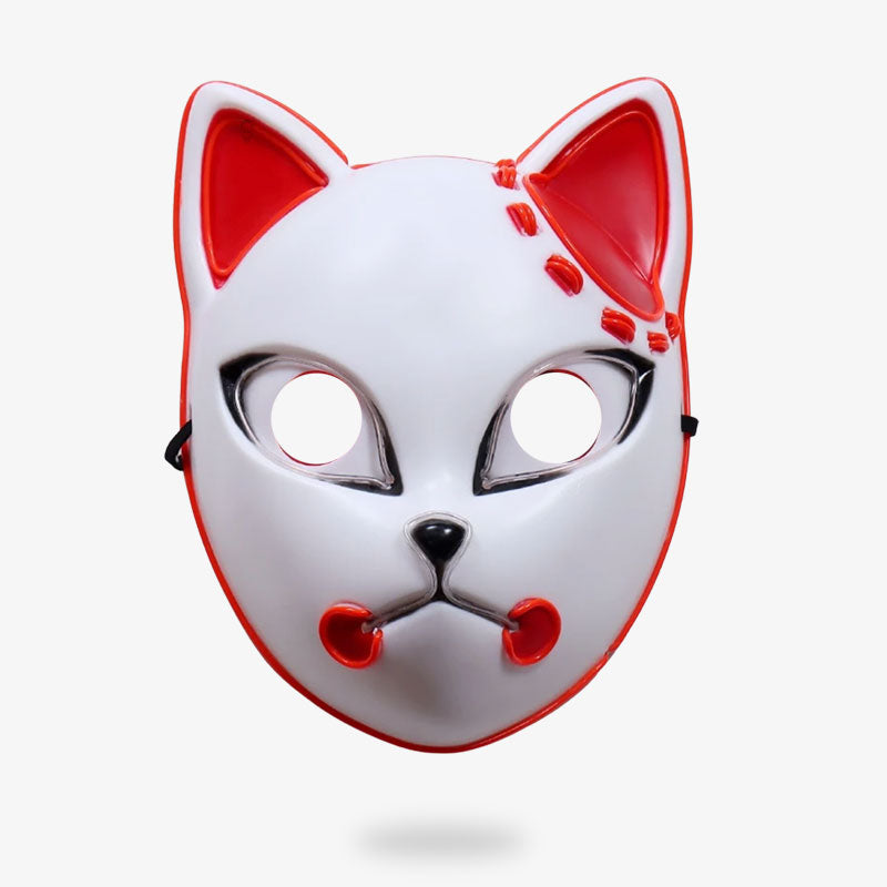 Masque Kitsune Demon Slayer Lumineux à LED
