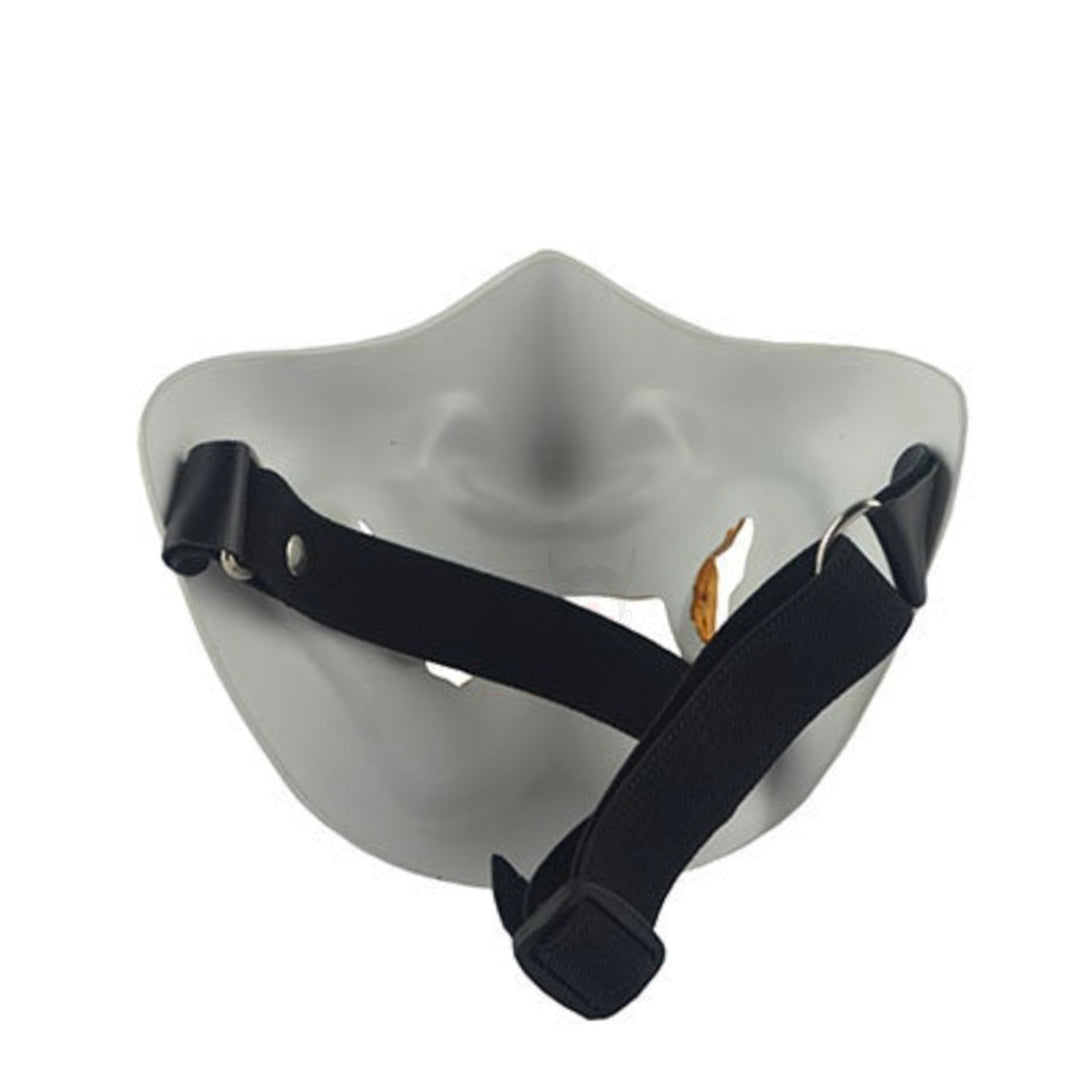 Masque Samouraï Blanc Mempo Demi-Visage