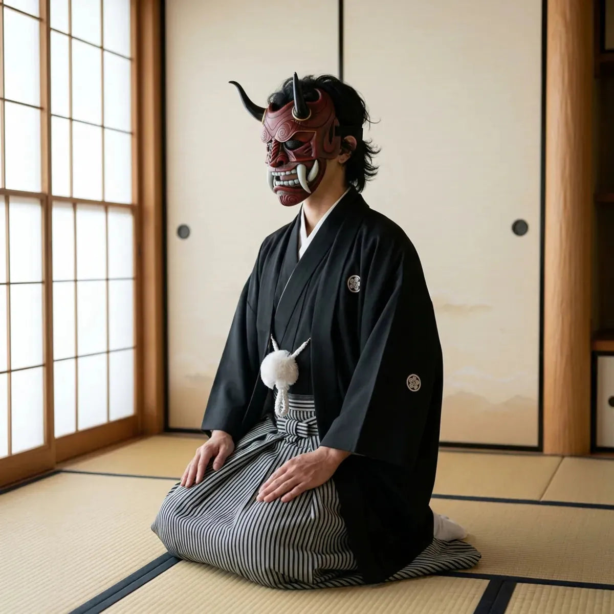 Masque Japonais Démon Hannya en Fibre de Verre