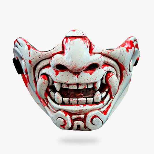 Masque Samouraï Sang Oni Demi-Masque Mempo