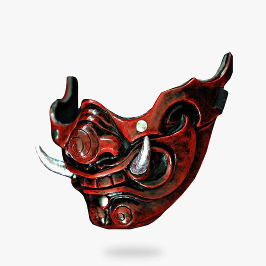 Masque Samouraï Gris en PU Rigide