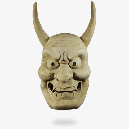 Masque Japonais Nô Démon Tobide en Cèdre
