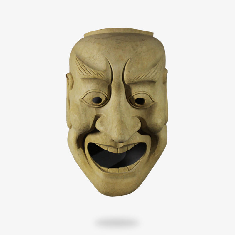 Masque Japonais Nô Kurohige en Bois de Cèdre