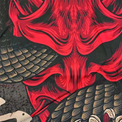 Haori Yokai Noir et Rouge Démon Oni