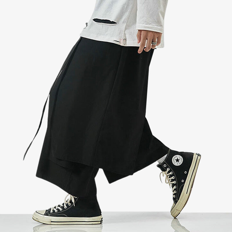 Pantalon Hakama Homme Noir Coupe Ample