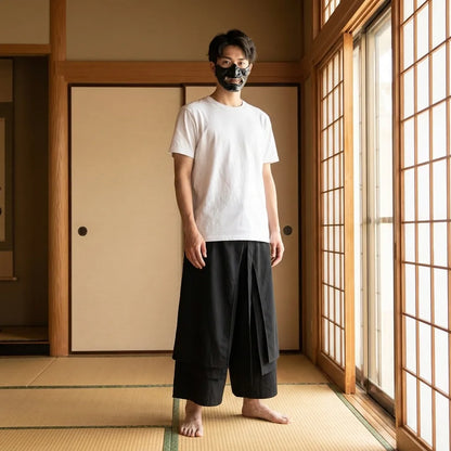 Pantalon Hakama Homme Noir Coupe Ample