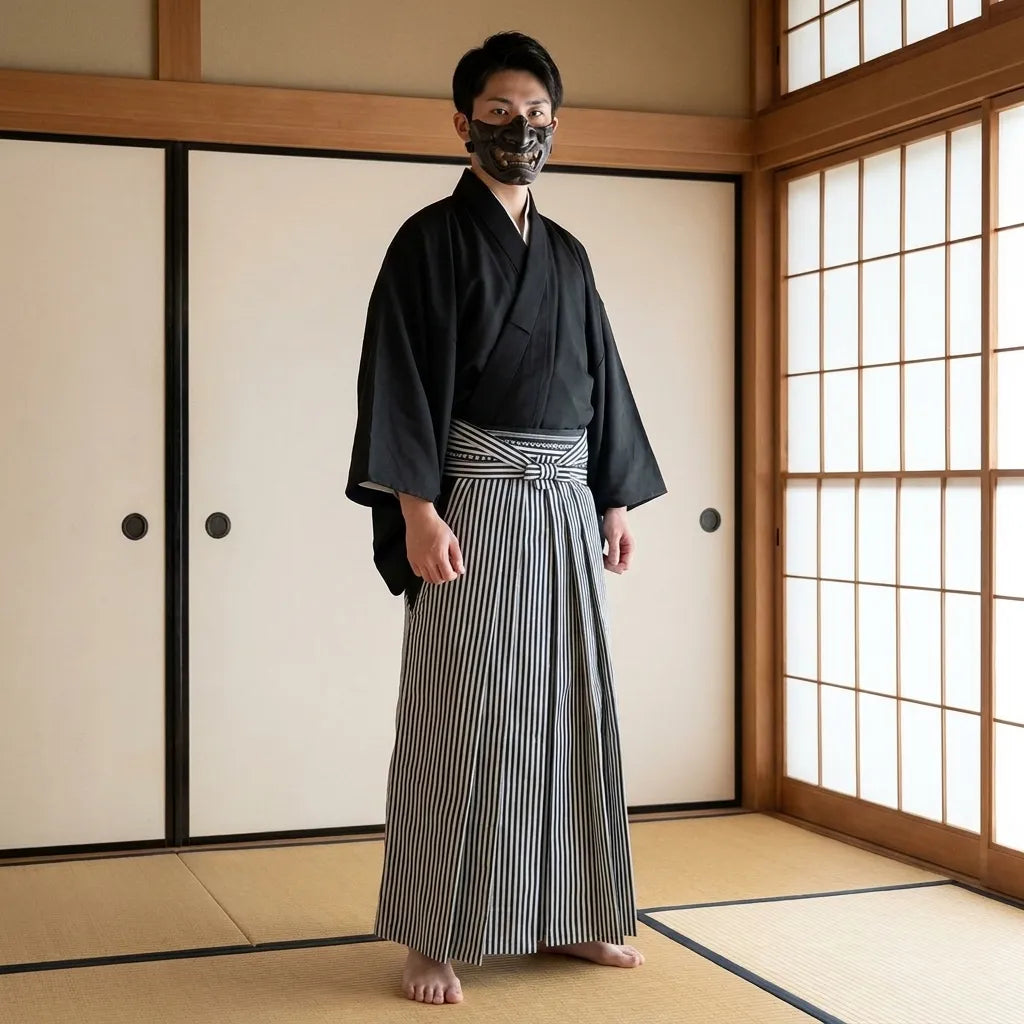 Pantalon Hakama Homme Rayures Verticales