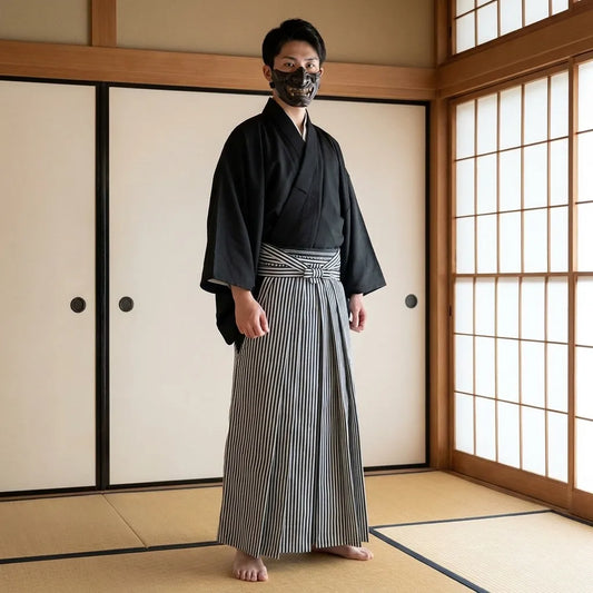 Pantalon Hakama Homme Rayures Verticales