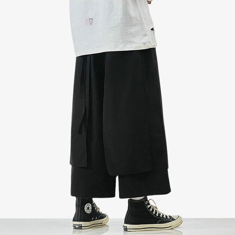 Pantalon Hakama Homme Noir Coupe Ample