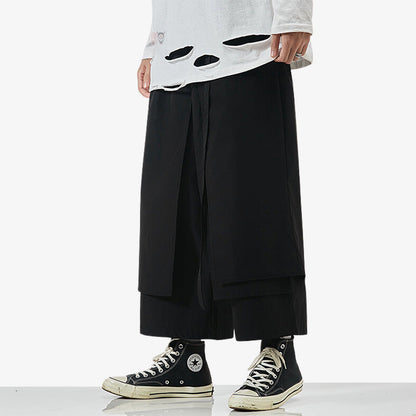 Pantalon Hakama Homme Noir Coupe Ample