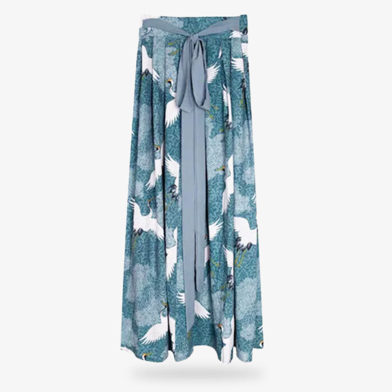 Pantalon Hakama Robe Motif Grue Tsuru
