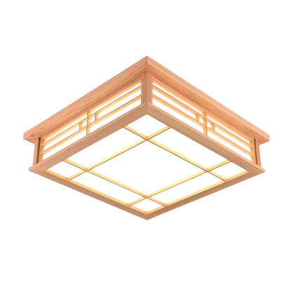 Plafonnier Japonais Shoji en Bois de Bambou