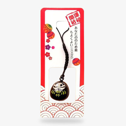 Daruma Porte-Clé Noir en Métal