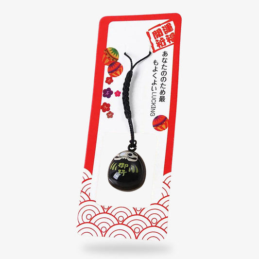 Daruma Porte-Clé Noir en Métal
