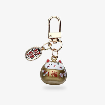 Maneki Neko Porte-Clé Kawaii Sakura et Cadenas