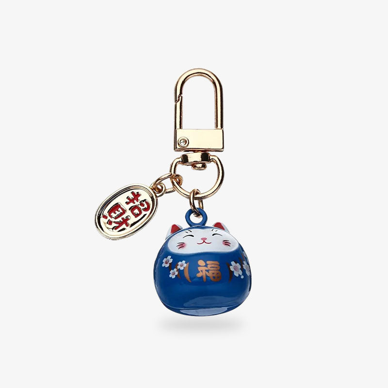 Maneki Neko Porte-Clé Kawaii Sakura et Cadenas