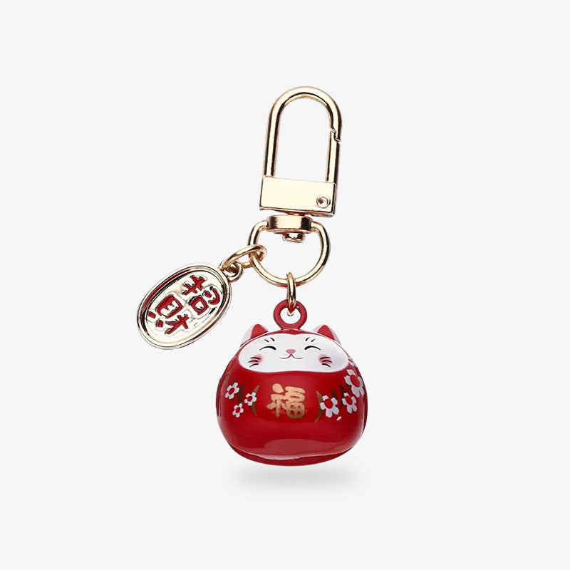 Maneki Neko Porte-Clé Kawaii Sakura et Cadenas