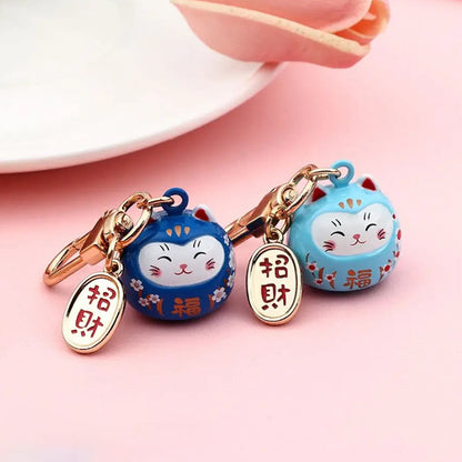 Maneki Neko Porte-Clé Kawaii Sakura et Cadenas