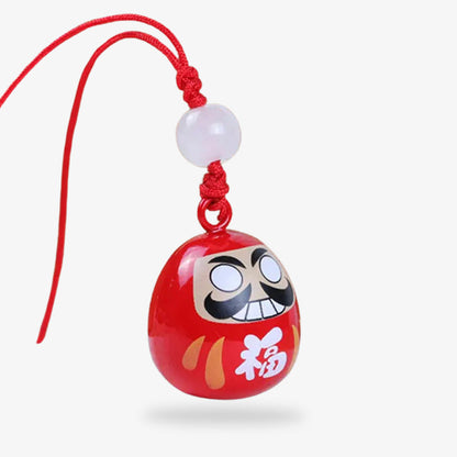 Daruma Porte-Clé Rouge en Métal