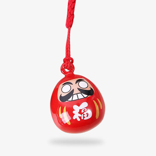 Daruma Porte-Clé Rouge en Métal