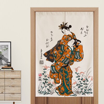 Noren Geishas en Kimono et Kanji