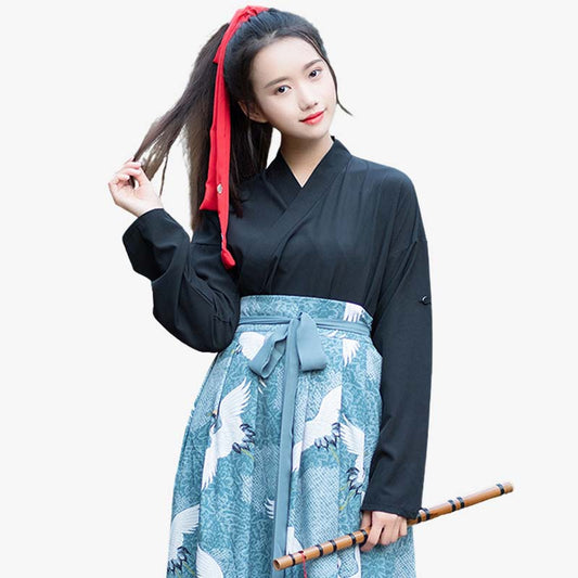 Pantalon Hakama Robe Motif Grue Tsuru