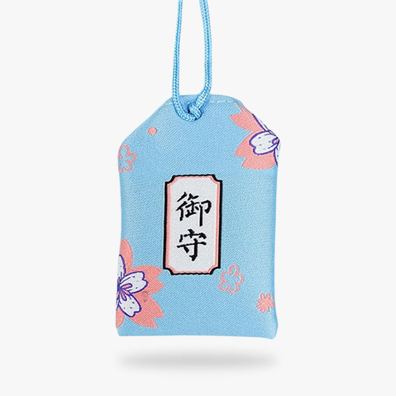 Omamori Shiawase Fleurs de Sakura et Kanji