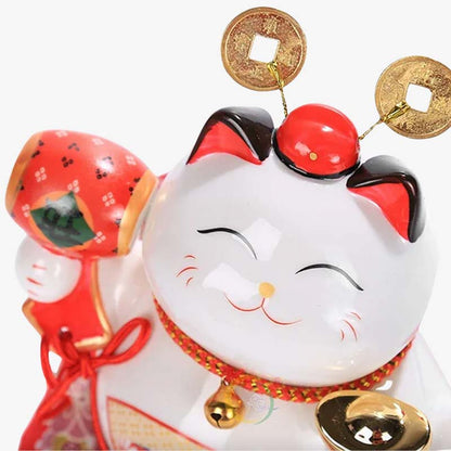 Maneki Neko Tirelire au Maillet de Daikoku