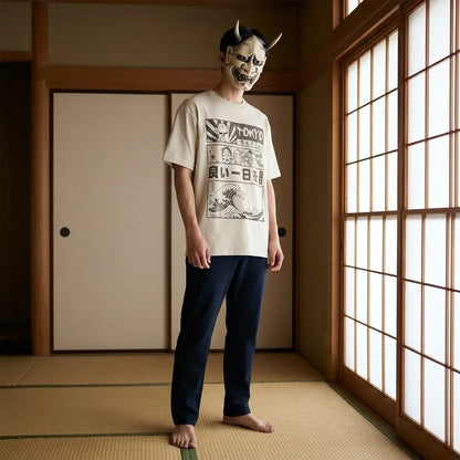 Maneki Neko T-Shirt Tokyo et Grande Vague