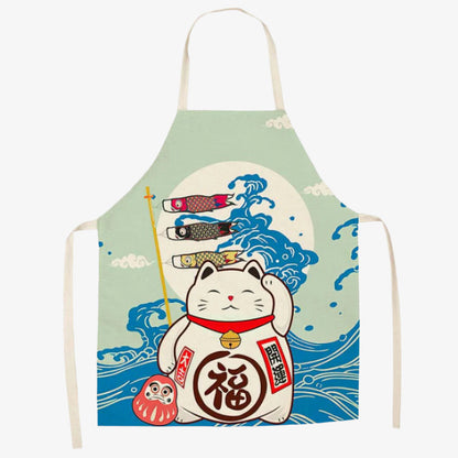 Maneki Neko Tablier Coton et Lin Taille Unique