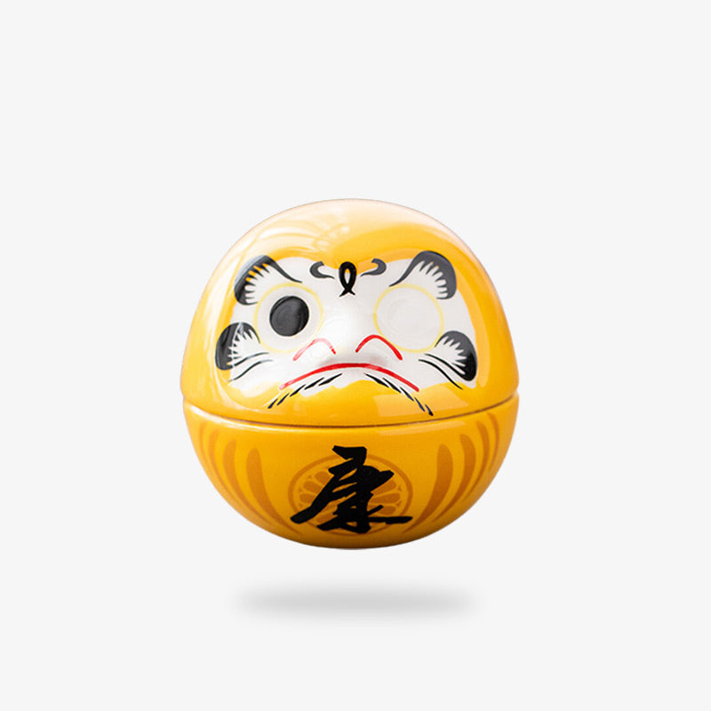 Daruma Jaune Tirelire en Céramique 6 cm