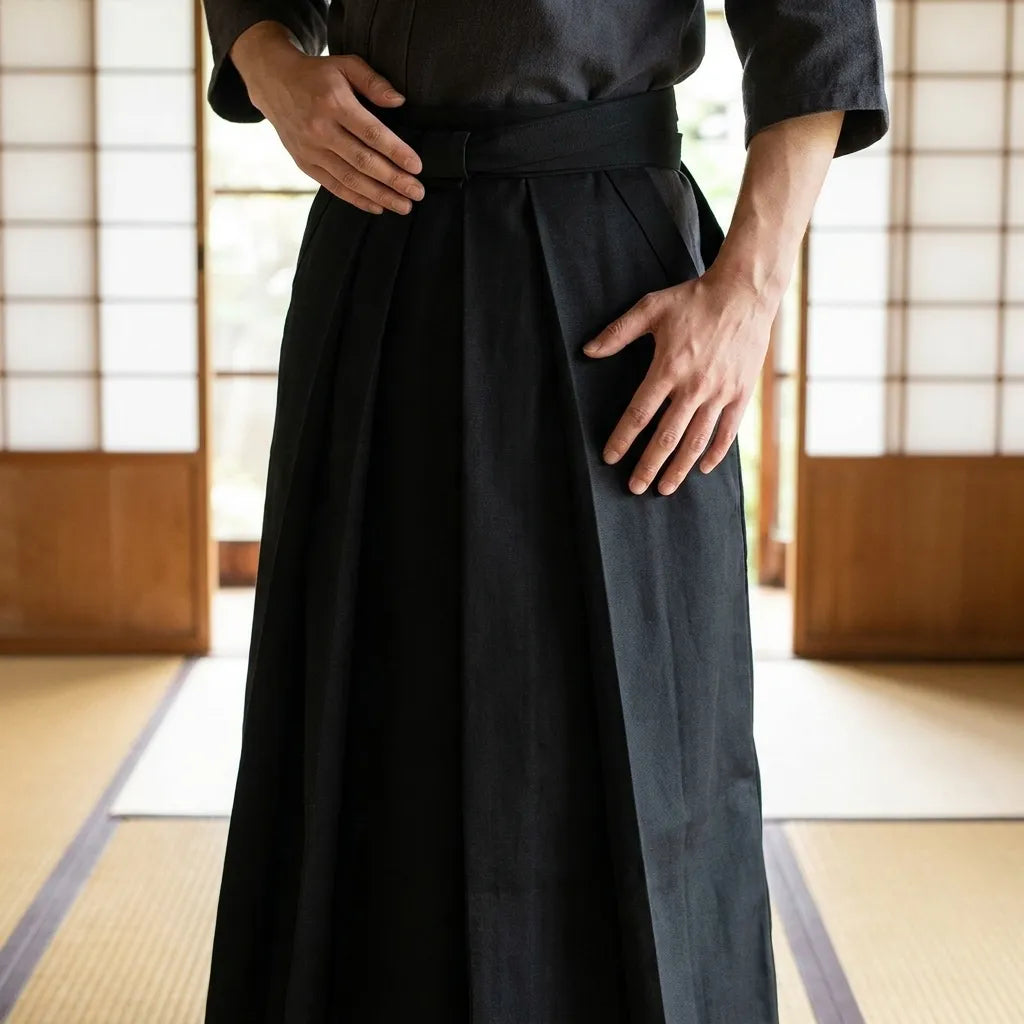 Pantalon Hakama Noir Kendo et Aikido