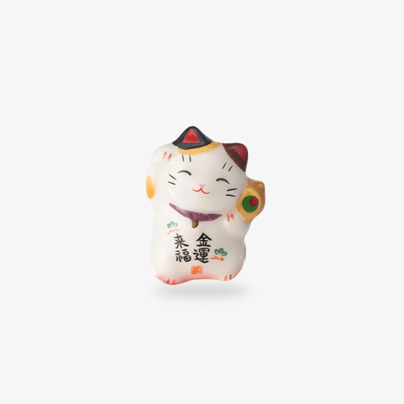 Maneki Neko Blanc Lot de 3 en Résine