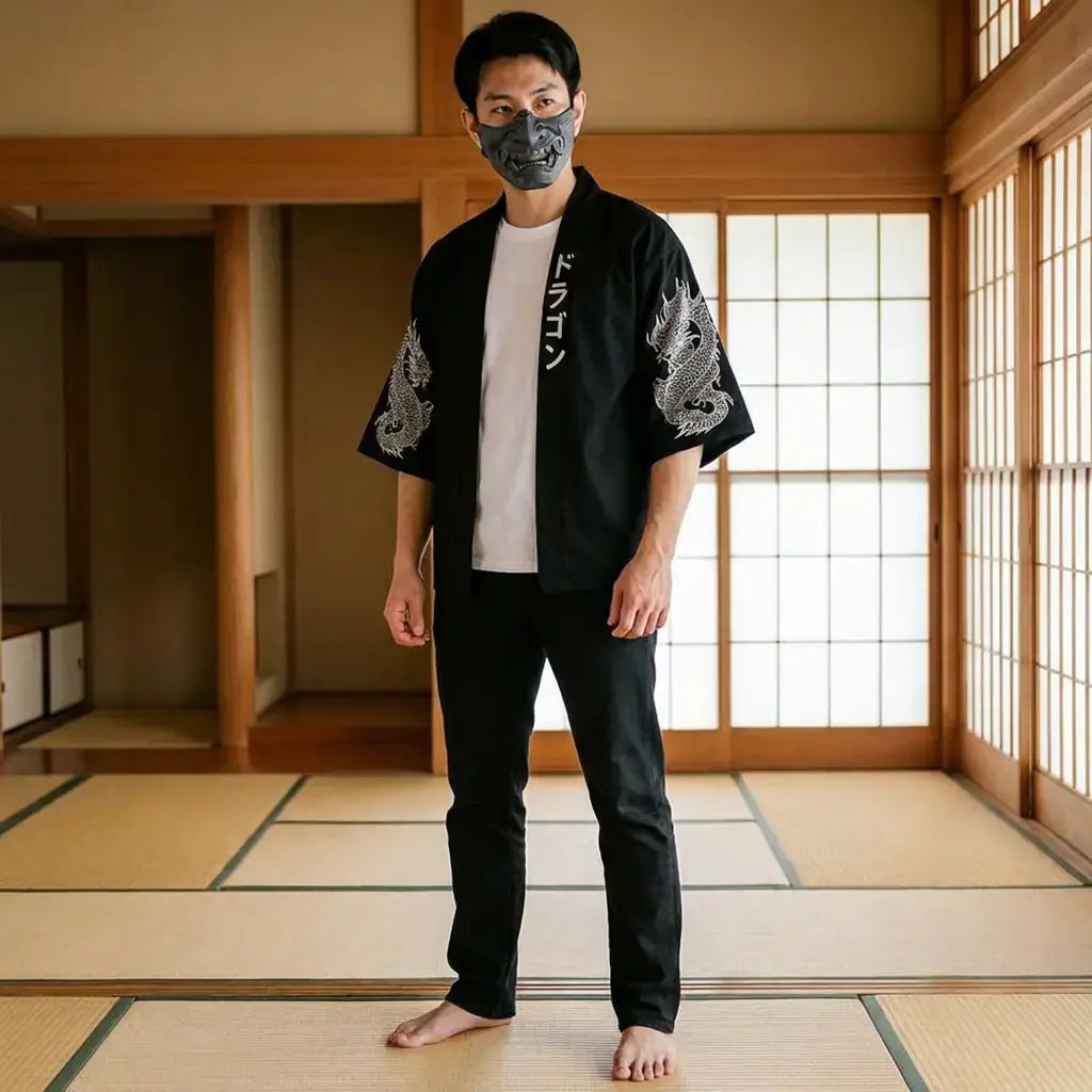 Haori Homme Motif Dragon Japonais
