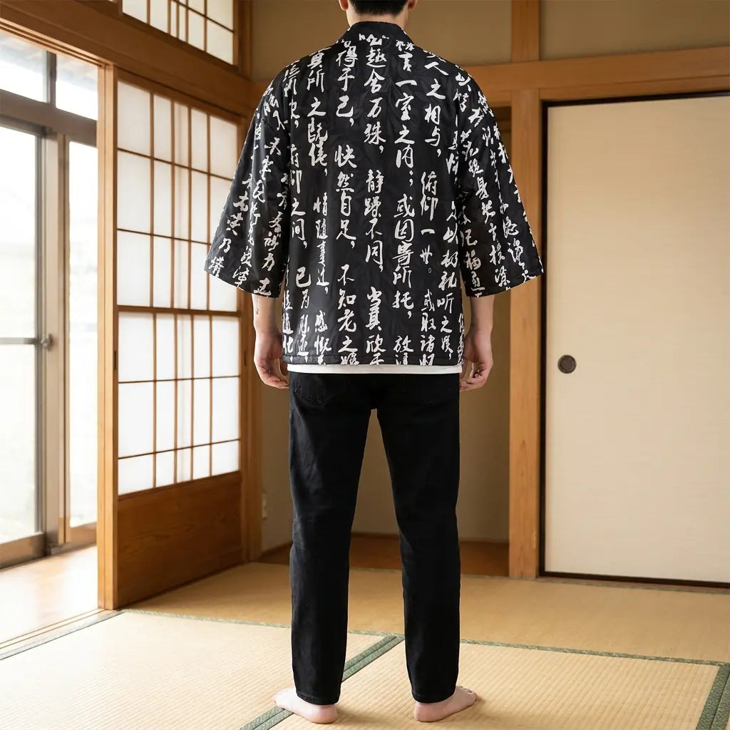 Haori Homme Calligraphie Kanji