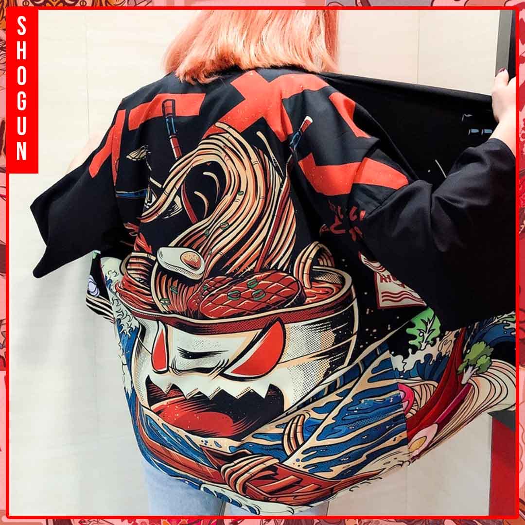 Haori Femme Kitsune et Branches de Sakura