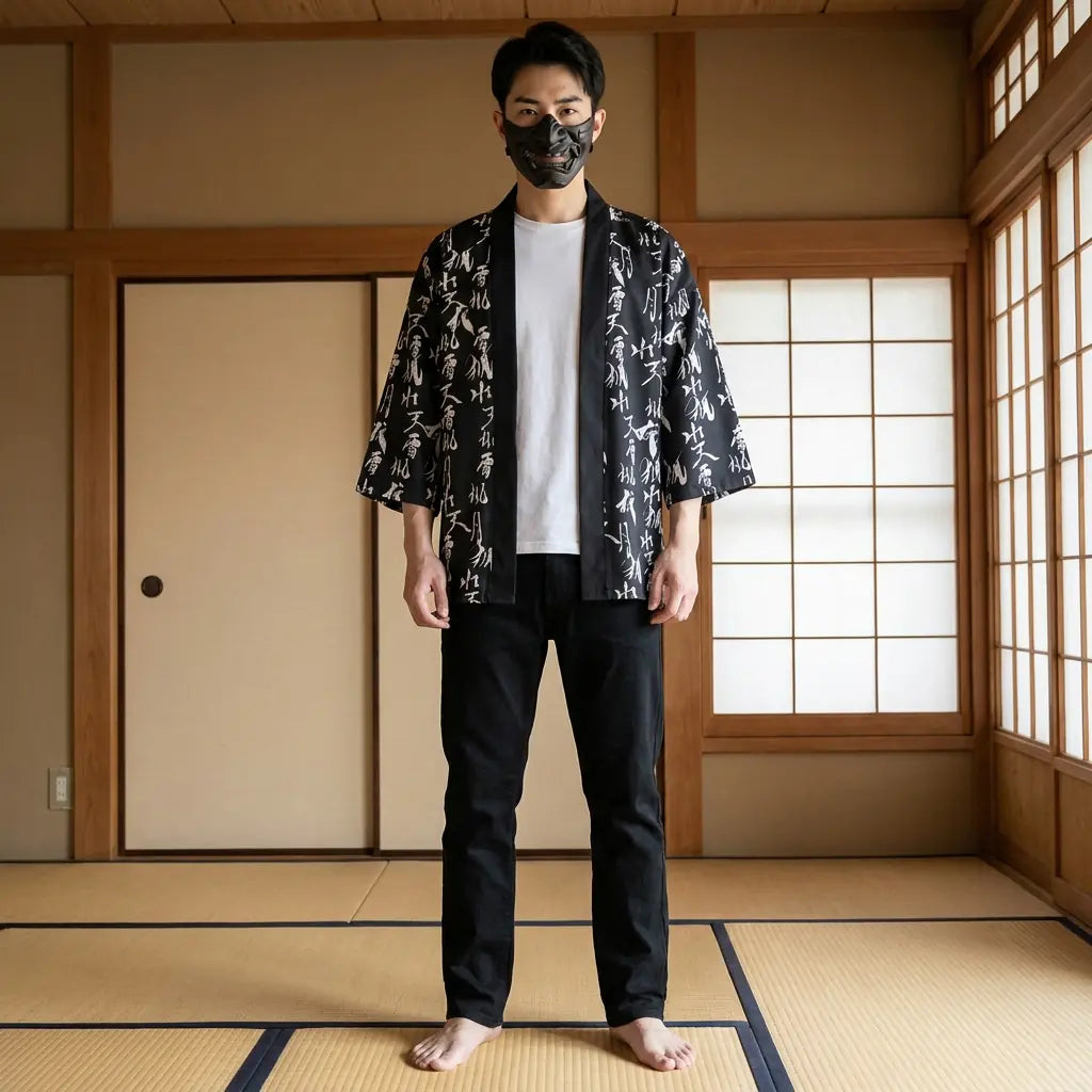 Haori Homme Calligraphie Kanji
