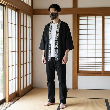 Haori Col Irezumi en Coton Brossé