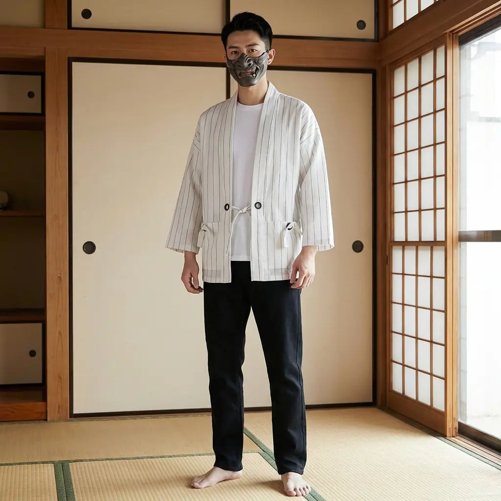 Haori Blanc Pur Coupe Ample