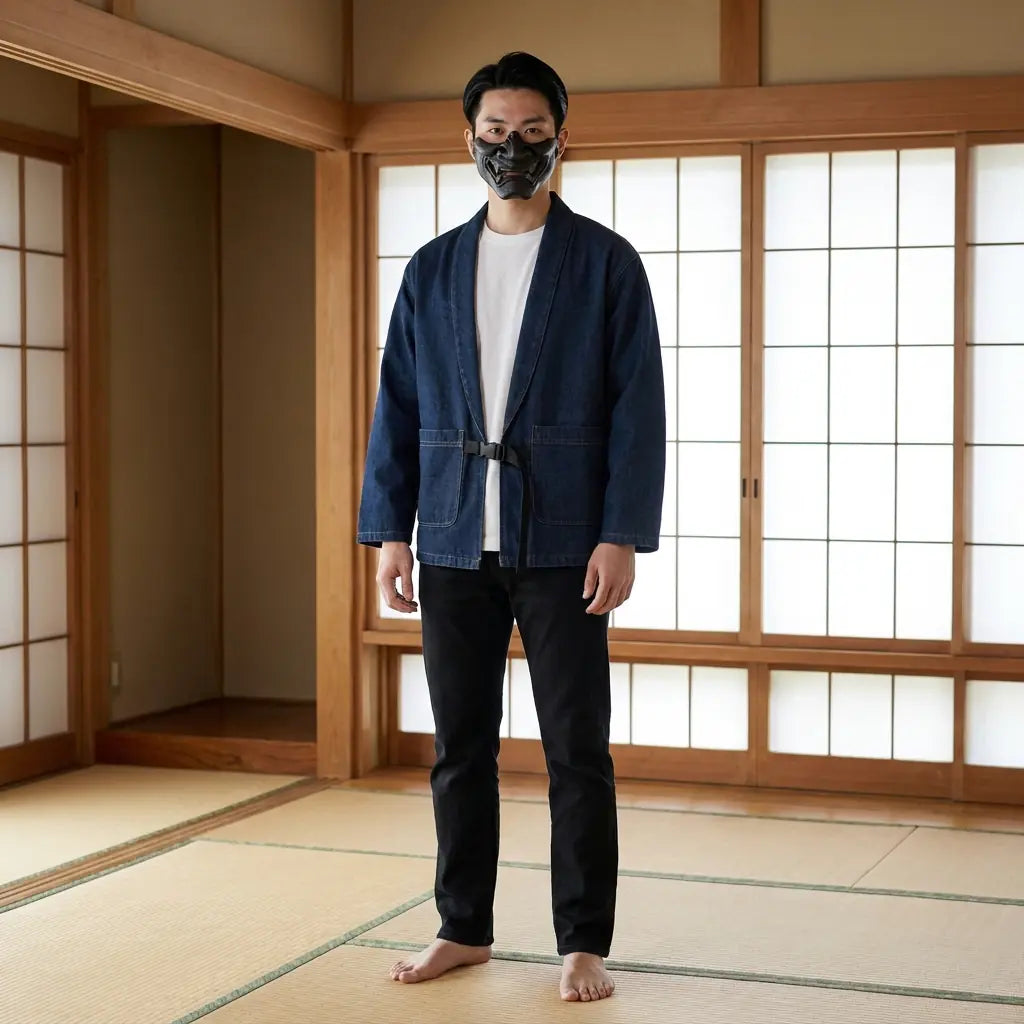 Haori Bleu Indigo en Coton