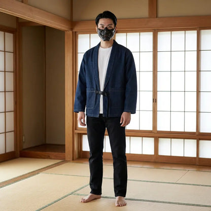Haori Bleu Indigo en Coton