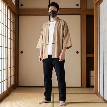 Haori Homme Motif Bambou Discret