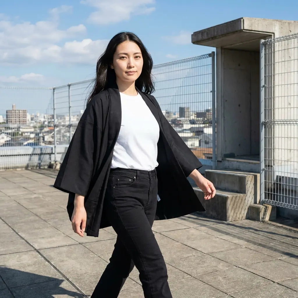 Haori Femme Coton Longueur Mi-Cuisse
