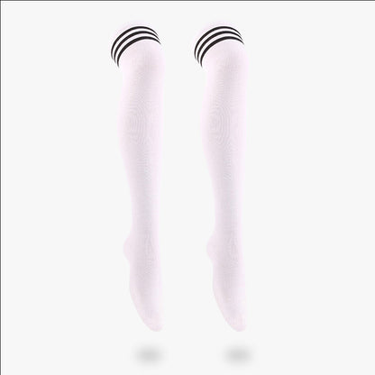Chaussettes Hautes Écolière Japonaise à Rayures